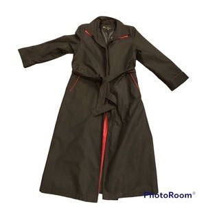 Rujiang Black Long Trench Coat